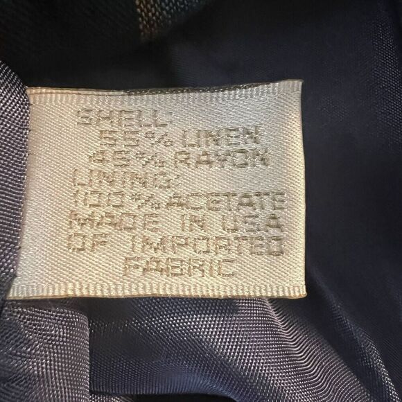 Vintage Express Men’s Blazer Jacket Medium Linen Blend Plaid - Picture 4 of 5